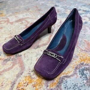 Vintage Y2K purple suede leather heels